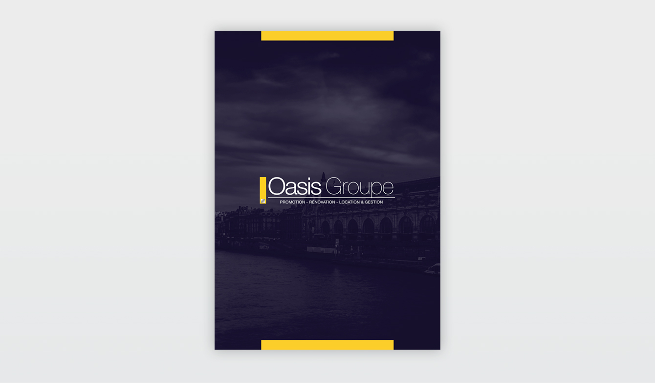 Plaquette de société immobilière (couverture)  - Oasis Groupe